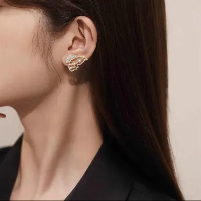 Pearl Double Sided Butterfly Stud Earrings